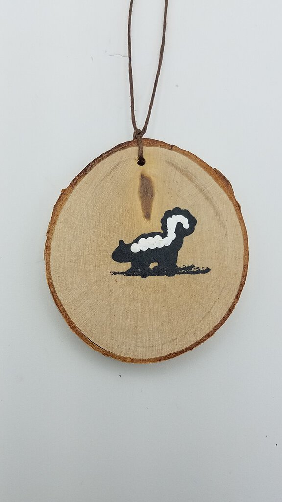 Small Skunk Birch Ornament