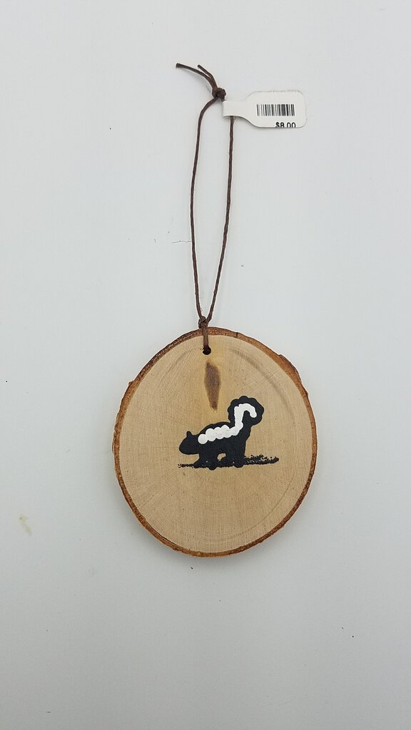 Small Skunk Birch Ornament