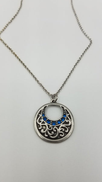 Blue Scroll Necklace