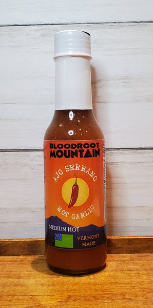 5 Oz. Ajo Serrano Garlic Hot Sauce Bloodroot Mountain