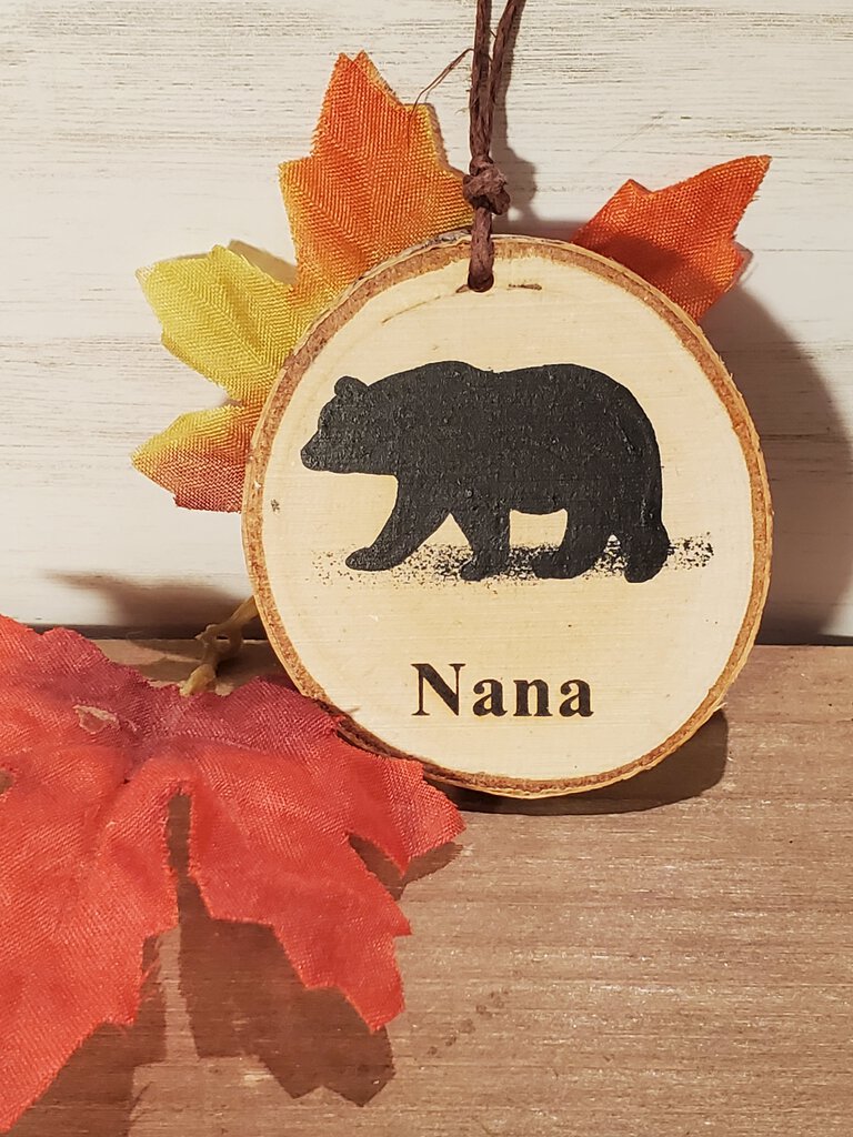 Mama bear sm birch ornament – Locally Handmade Salem NH
