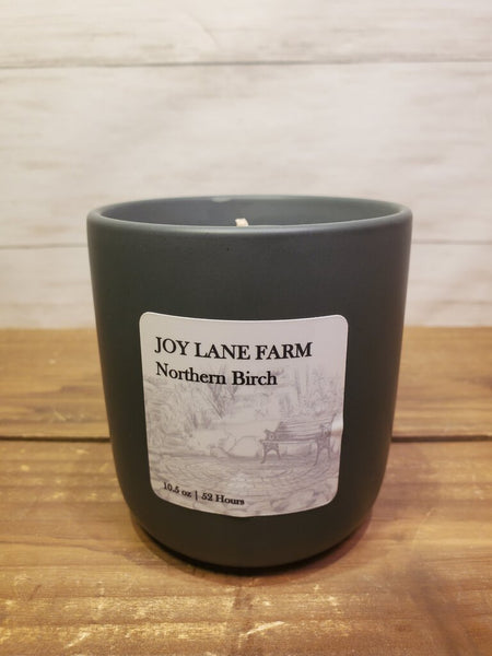 Northern Birch Ceramic Minimalist Candle -Non Toxic-Coconut Soy (Joy Lane Farm)