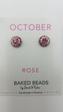 BIRTH STONE EARRINGS OCTOBER/ROSE QUARTZ