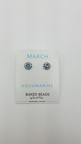 BIRTH STONE EAR RINGS MARCH/AQUAMARINE