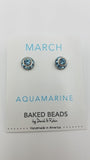 BIRTH STONE EAR RINGS MARCH/AQUAMARINE