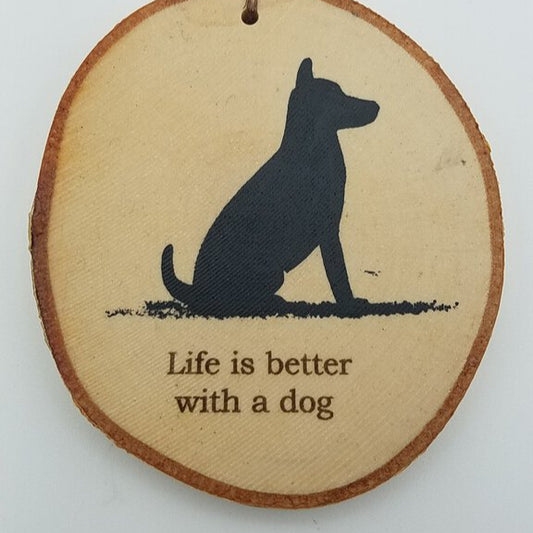 Better With A Dog Birch Ornament