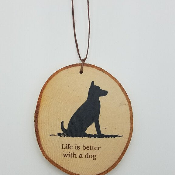 Better With A Dog Birch Ornament