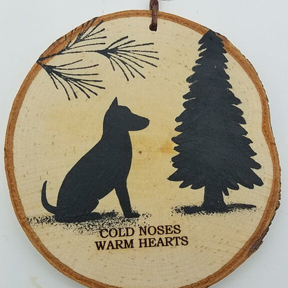 Cold Noses Warm Hearts Birch Tree Ornament