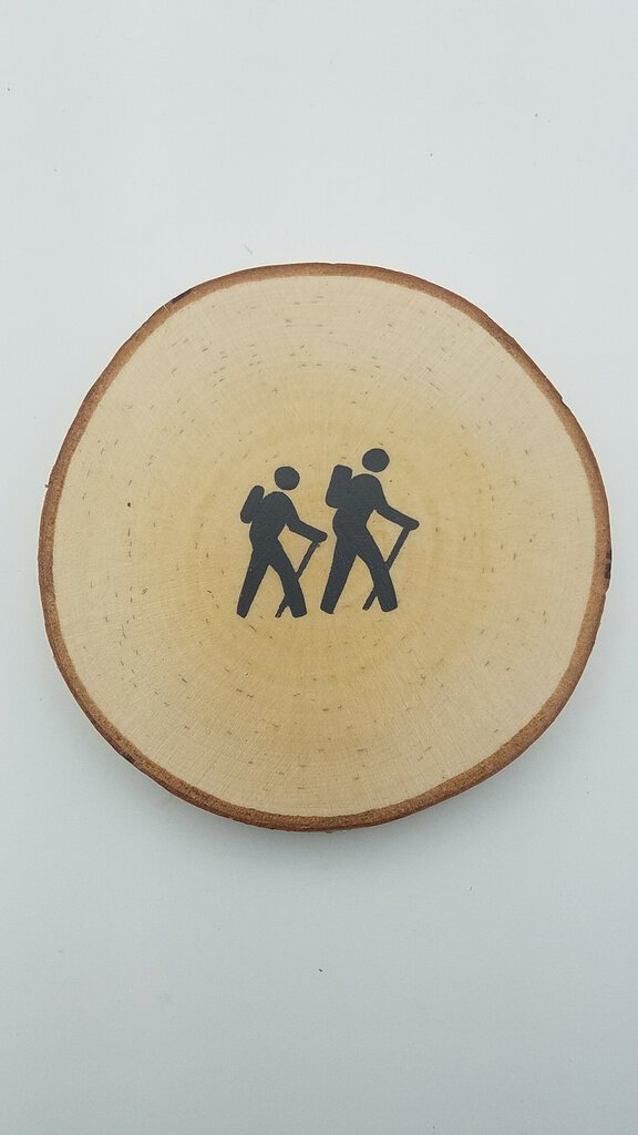 Hikers Birch Tree Slice Coaster