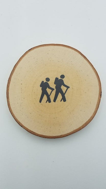 Hikers Birch Tree Slice Coaster