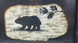 BEAR ON BIRCH BARK 5X7 BARN WOOD FRAME