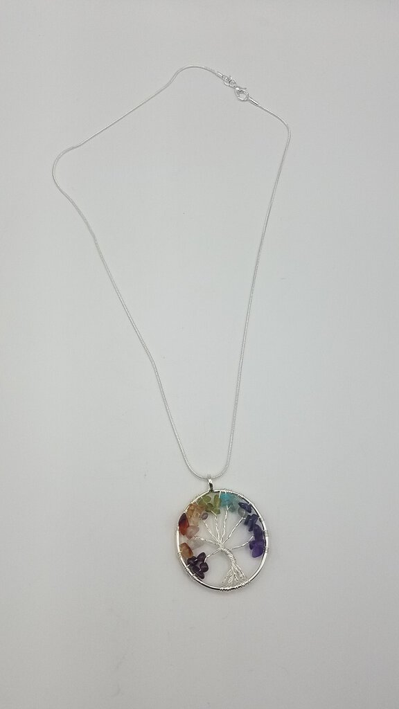 Gemstone Tree Of Life Pendant Necklace