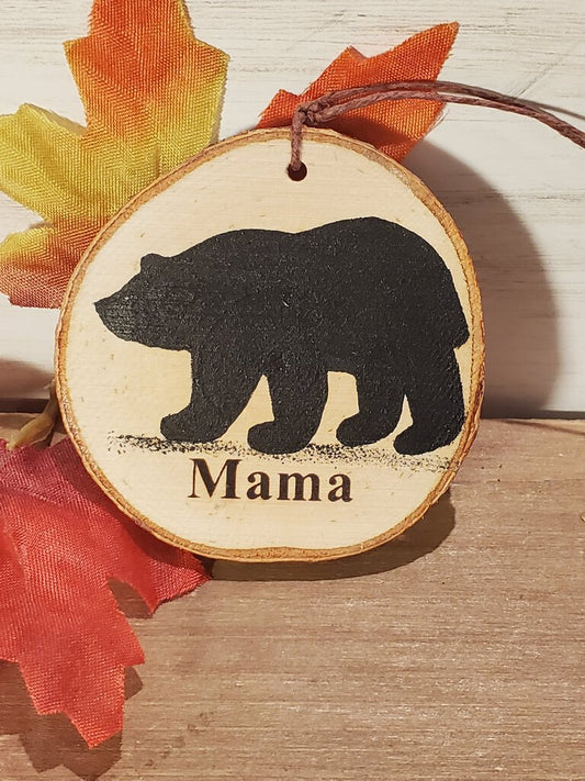 Mama Bear Small Birch Ornament