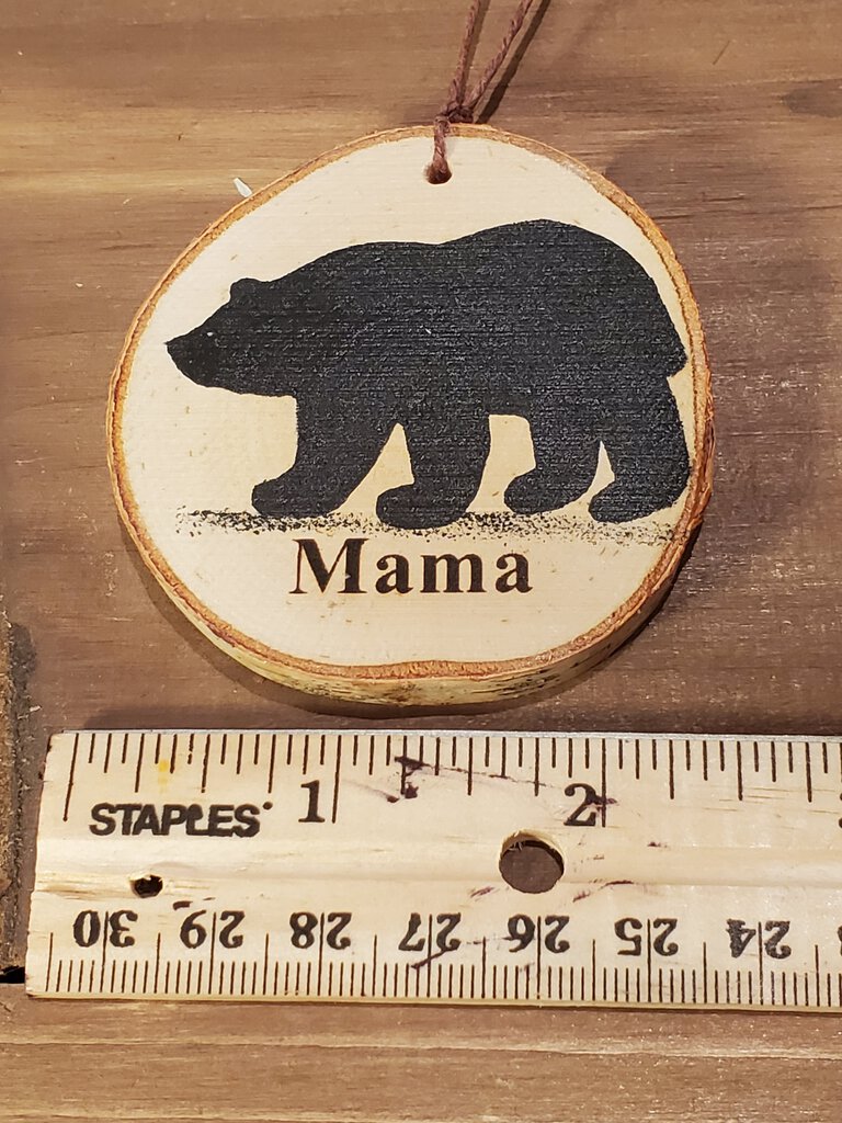 Mama Bear Small Birch Ornament