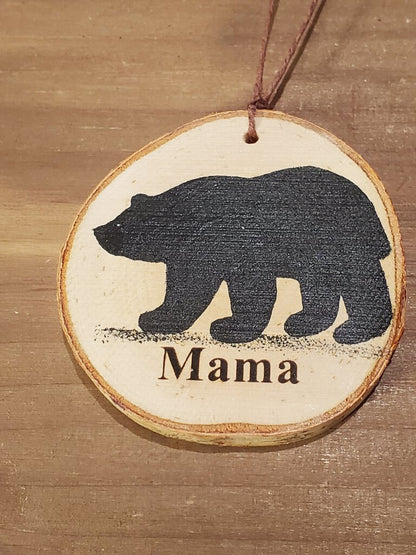 Mama Bear Small Birch Ornament