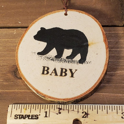 Baby Bear Small Birch Ornament