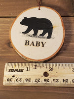 BEAR "BABY" MED BIRCH TREE ORNAMENT