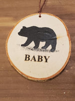 BEAR "BABY" MED BIRCH TREE ORNAMENT