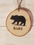 BEAR "BABY" MED BIRCH TREE ORNAMENT