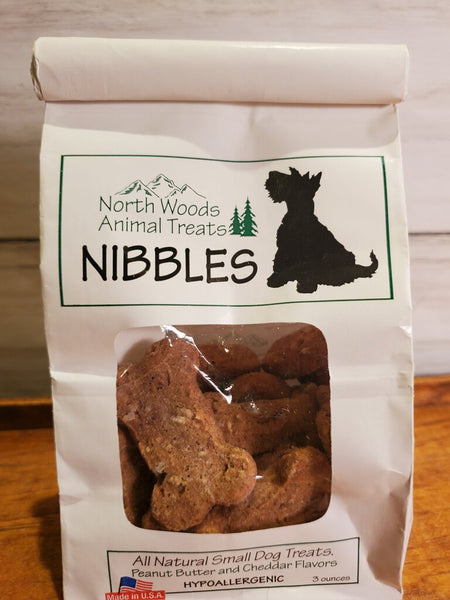 3 oz Nibbles PB and Cheese Hypoallergenic Dog Treats (north woods)