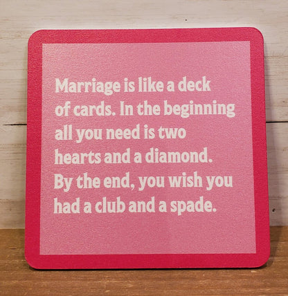 Marriage Deck Of Cards Coaster