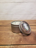 Bayberry Tin-Clear Window Clear Lid 4 Oz (Bed Rock Soy Candle)