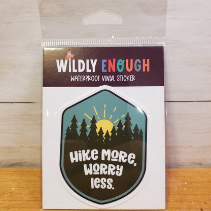 Hike More Worry Less Badge Sticker