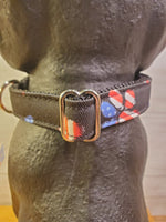 FLAG PAWS DOG COLLAR- SMALL 12-16" (SEW FETCH DOG CO)