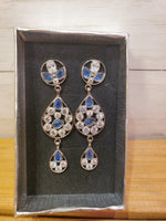 SILVER EARRINGS WITH SAPPHIRE-ZIRCON