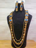 MANJOOS LONG CHAIN WITH COLOR STONE SET