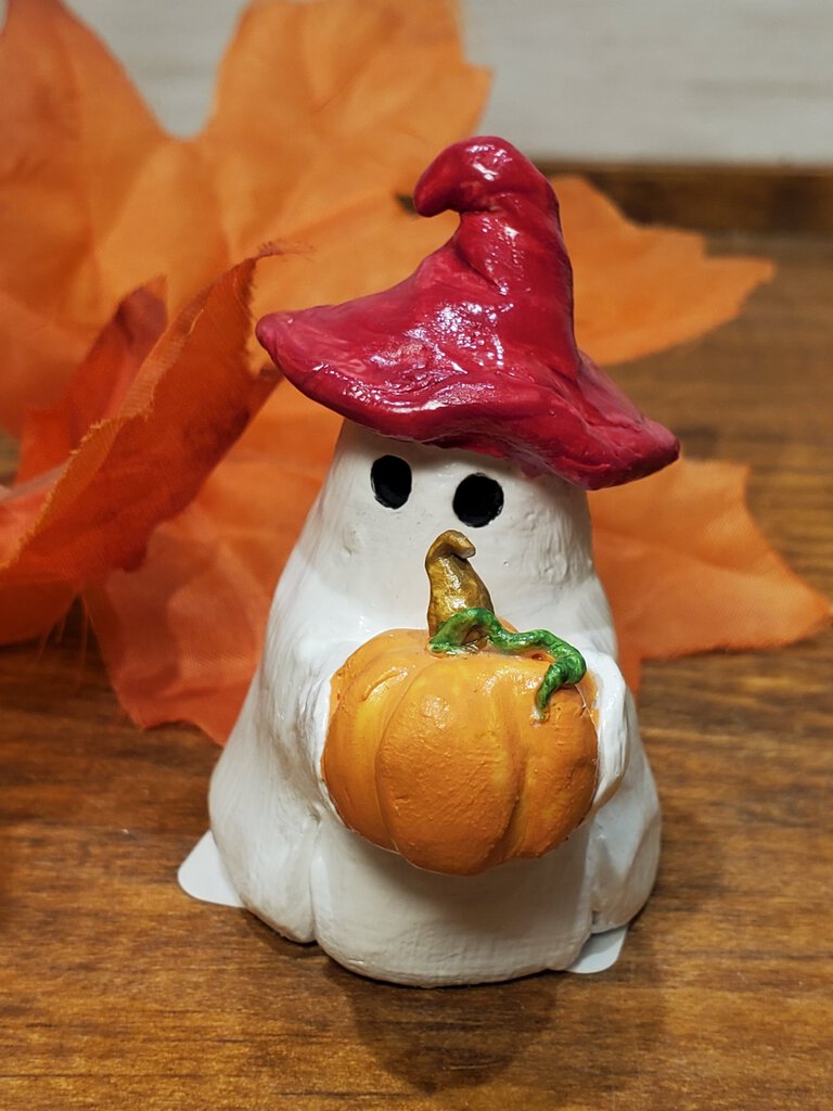 Pumpkin Red Hat Clay Ghost