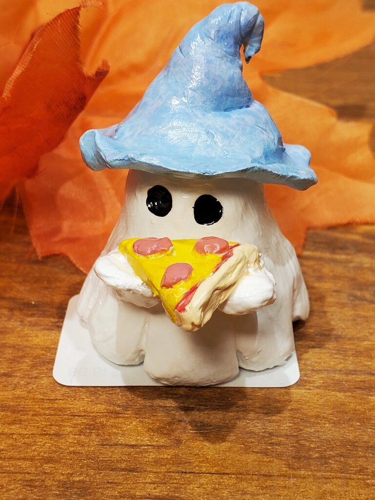 Pizza Blue Hat Clay Ghost