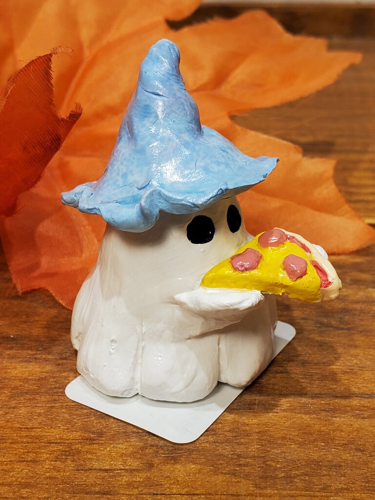 Pizza Blue Hat Clay Ghost