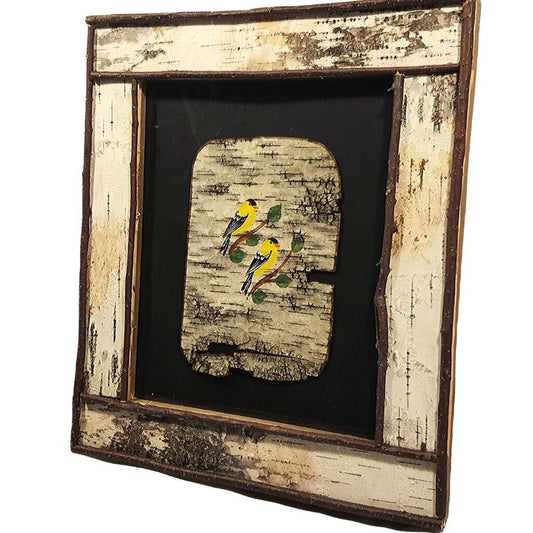 Painted Yellow Finch Birch Frame