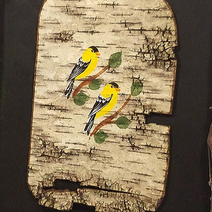 Painted Yellow Finch Birch Frame