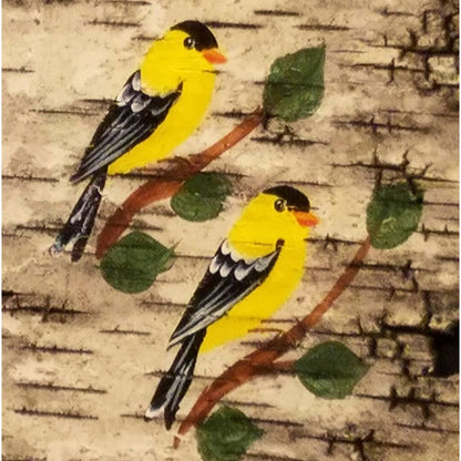 Painted Yellow Finch Birch Frame