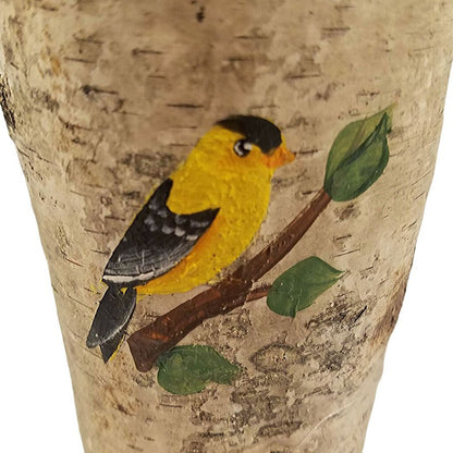 Yellow Finch Birch Small Candle Holder