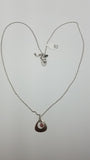 Pink Hammered Triangular Hoop Necklace