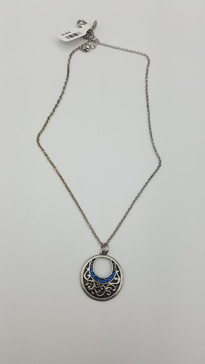 Blue Scroll Necklace