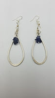 SS EARRINGS HAND FORGED FREE FROM TEAR DROP/LOLITE
