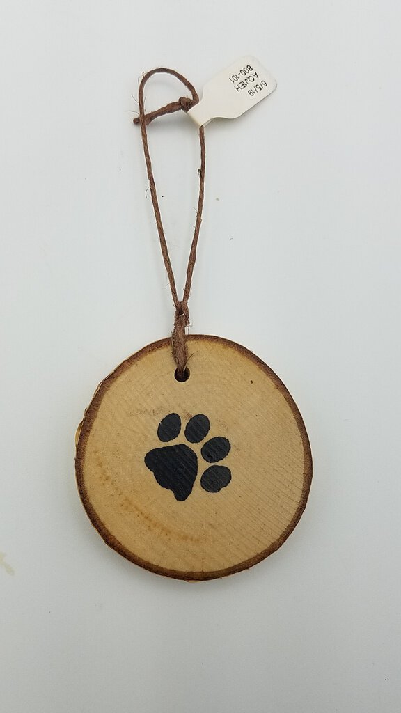 Paw Print Small Birch Ornament