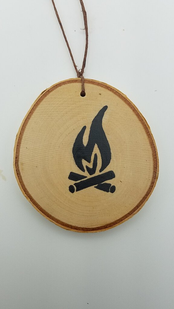 Small Campfire Birch Ornament