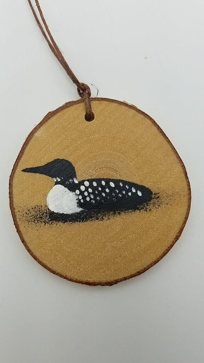 Small Loon Birch Ornament