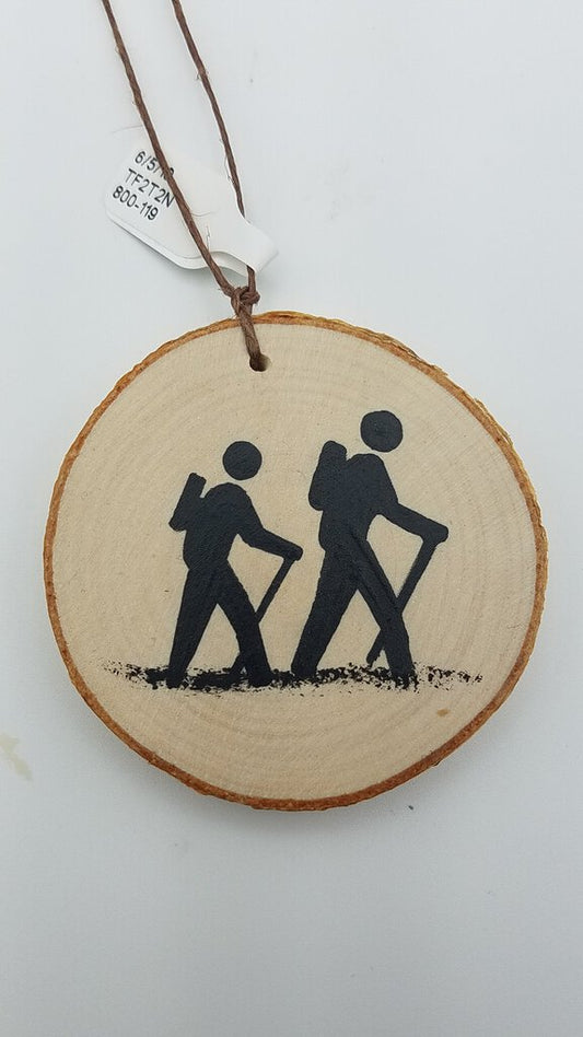 Hiker Small Birch Ornament