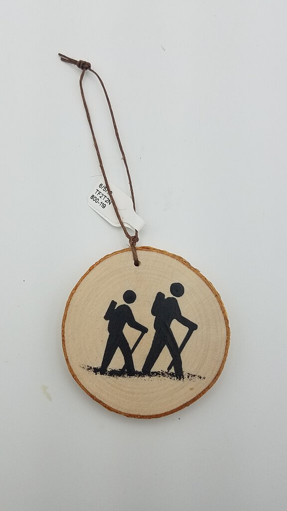 Hiker Small Birch Ornament