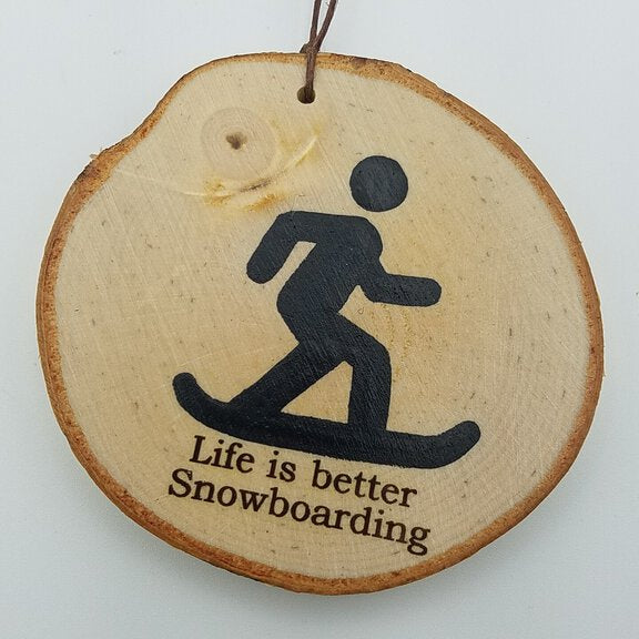 Better Snowboarding Birch Ornament