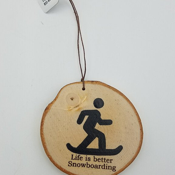 Better Snowboarding Birch Ornament