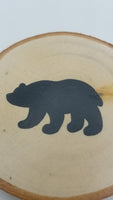 Bear Birch Tree Slice Coaster (Single)