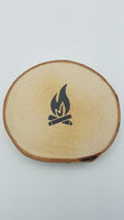 Campfire Birch Tree Slice Coaster (Single)