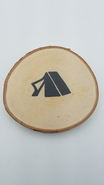 Tent Birch Slice Coaster (Single)